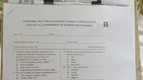 rescue 1122 computer operator solved paper