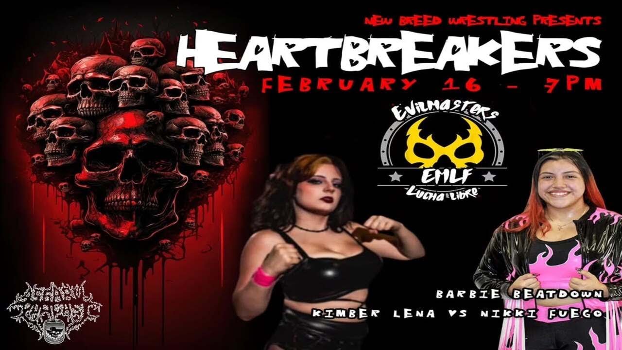 New Breed Wrestling Heart Breakers (Barbie Beatdown) Nikki Fuego vs Kimber Lena (Feb. 16, 2025)