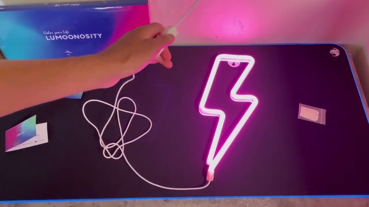 Our new Lumoonosity Pink Lightning Bolt Neon Sign Review!