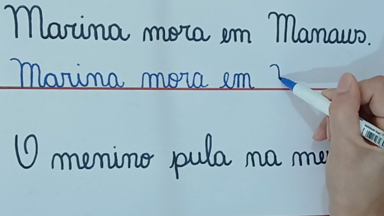 Aprendendo a Ler e escrever Letra cursiva 46ª Aula - leitura e escrita de frases  EJA  Alfabetização