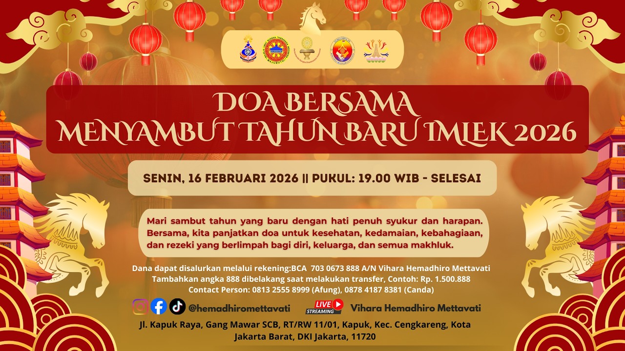 Doa Bersasama Menyambut tahun Baru IMLEK 2026  - Senin, 16 Februari 2026
