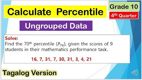 [Tagalog] How to Solve PERCENTILE for Ungrouped Data #Mathematics10 #Fourthquarter