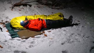 이렇게 잠을 자도 안추울까, 빙박 추위를 이기는 놀라운 방법, Overnight without a tent.