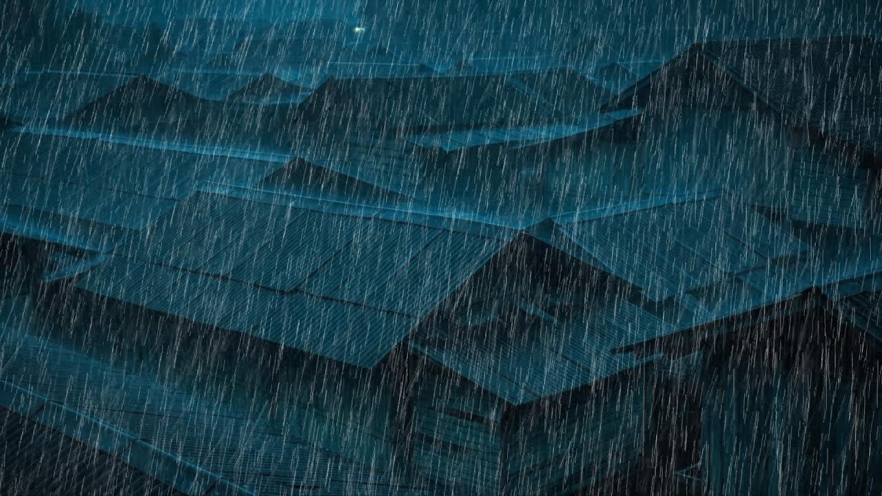 No Ads Rain Sounds for Sleeping - ASMR Powerful Heavy Rain On Tin Roof for Anxiety & Insomnia