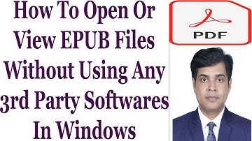 How To Open Or View EPUB Files Without Using Any 3rd Party Softwares In Windows