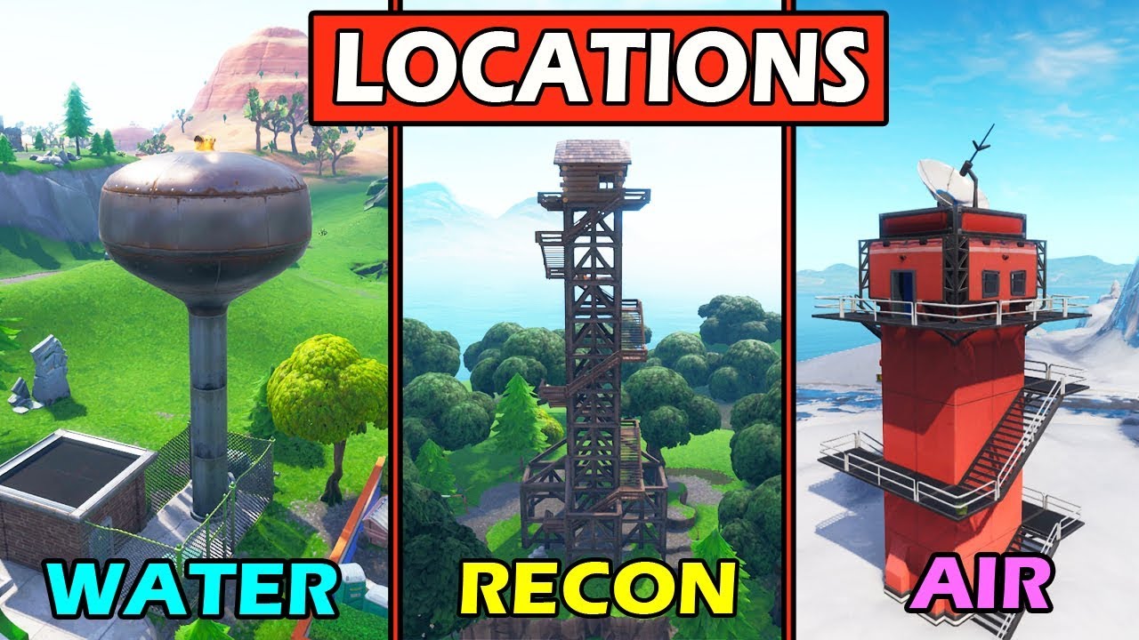 "Dance on top of a Water Tower, Ranger Tower and Air Traffic Control Tower" LOCATION GUIDE! Fortnite