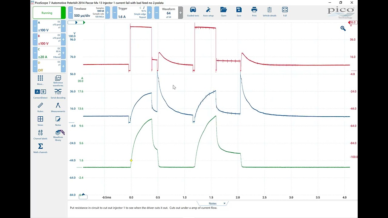 Diesel Injector guided test for solenoid type Hi Pressure Common Rail