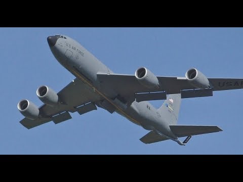 USAF KC135 Flypasts Touch & Go's & More at Prestwick Airport