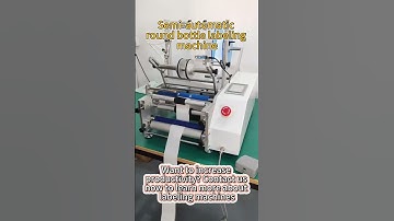 Semi-automatic round bottle labeling machine #labelingmachine #factory #machine#bottle #automation