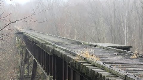 Showing the Monon High Bridge and creek from the northwest end, Delphi, Indiana