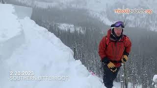 2.20.2023 Cornice failure and avalanches in the Bitterroot