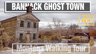 Ghost Town Walking Tour - Bannack Montana - 4K City Walks - Virtual Travel Walking Treadmill Walk