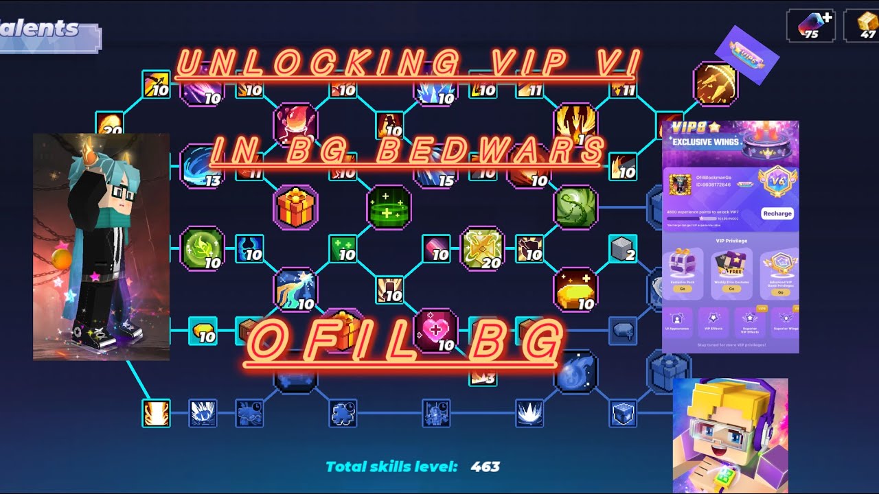 Unlocking VIP 6 In Blockman Go #bedwars #blockmangobedwars #blockmango 