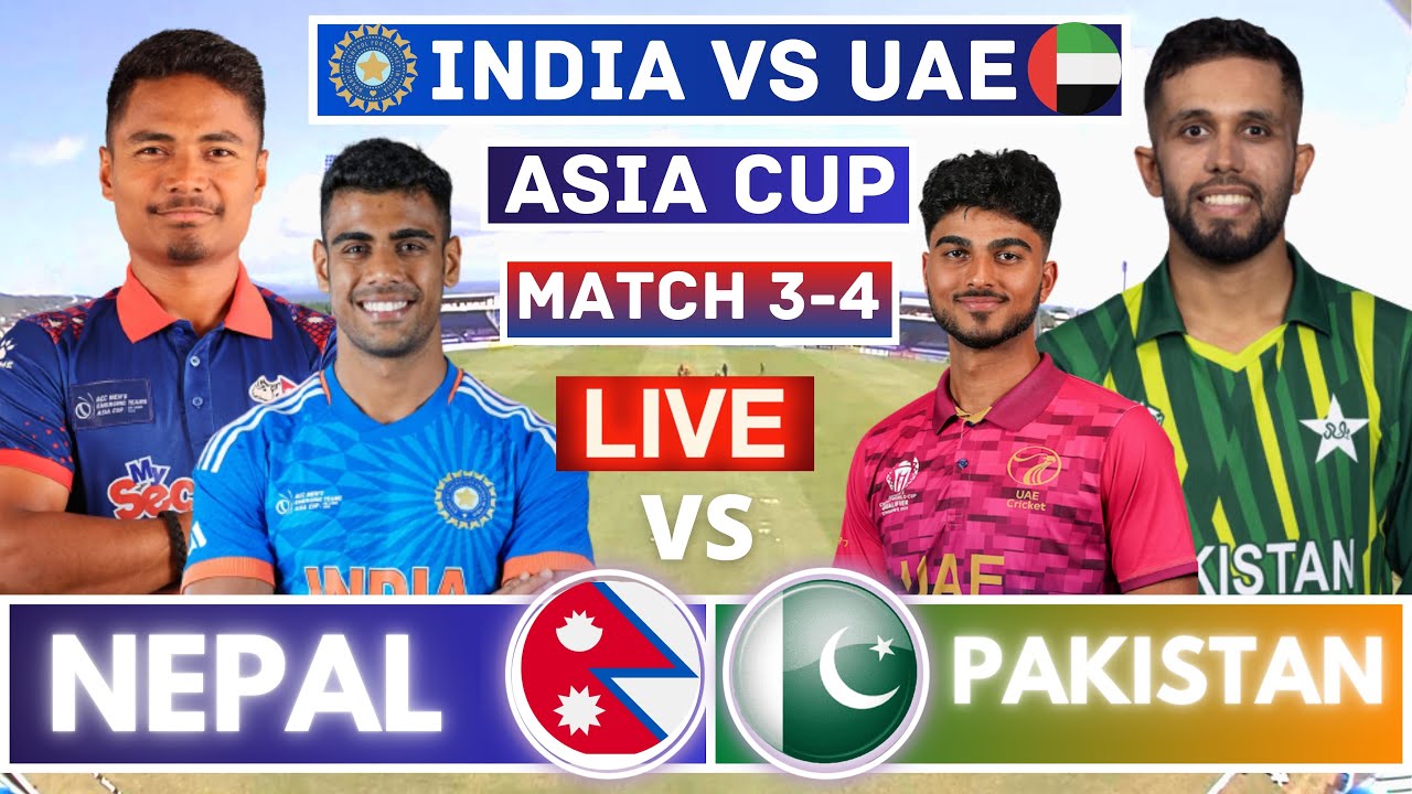 🔴Live Nepal vs Pakistan live Scores India vs United Arab Emirates live Live Cricket Match Today