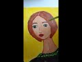 Girl with a bird. Acrylic on canvas.