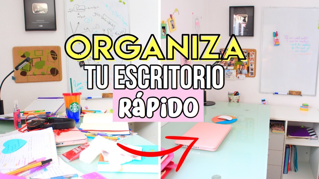 Cómo ordenar y organizar tu escritorio ¡RÁPIDO! | Consejos de organización  - YouTube