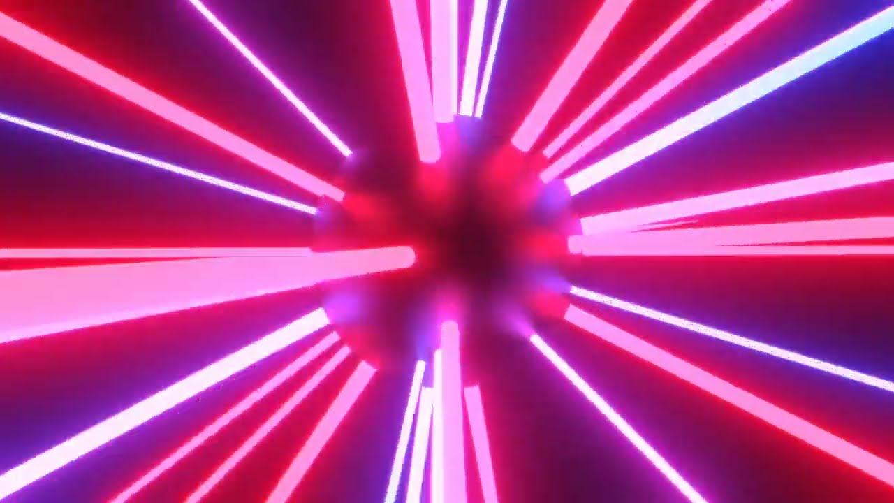 4K Moving Laser Beam Rays on Futuristic Neon Glow Light Ball Flashing