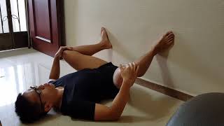 Lying Wall Squat Stretch