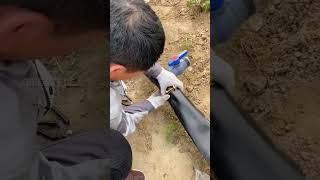Installation Of Tee Connector For Pe Main Pipe And Irrigation Tape
