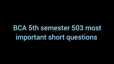 BCA 5th semester | 503 Network Technology most important short questions #bca #networktheory