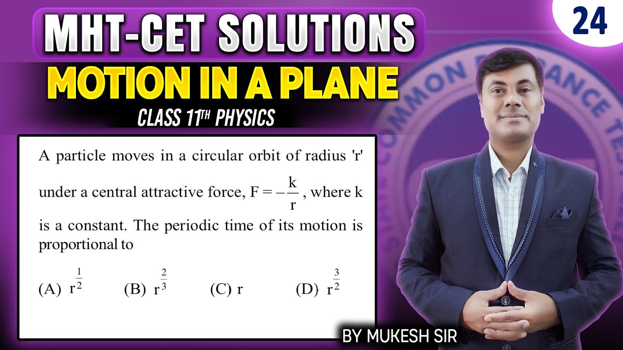 A particle moves in a circular orbit of radius ' r ' under a central attractive for | PGMN Solutions