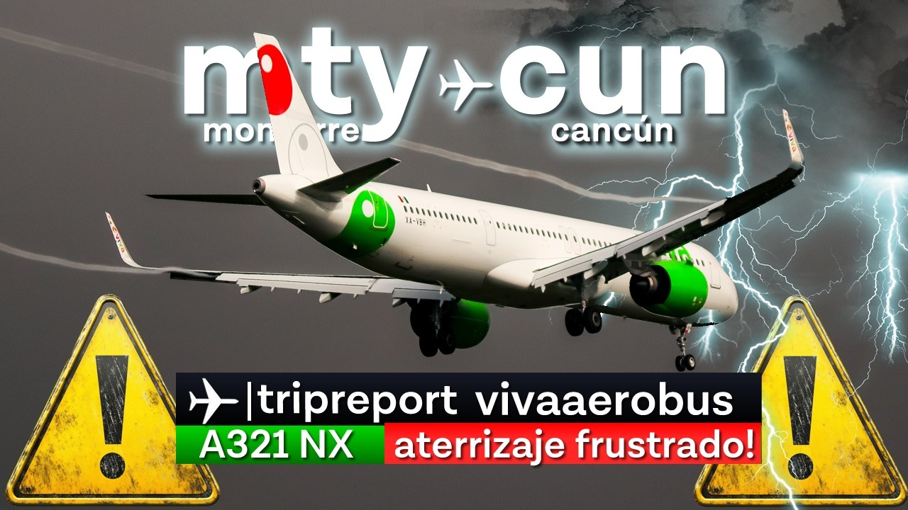 TRIP REPORT VIVAAEROBUS MONTERREY  -  CANCÚN AIRBUS A321 NX GO AROUND COMPLETO ATERRIZAJE FRUSTRADO