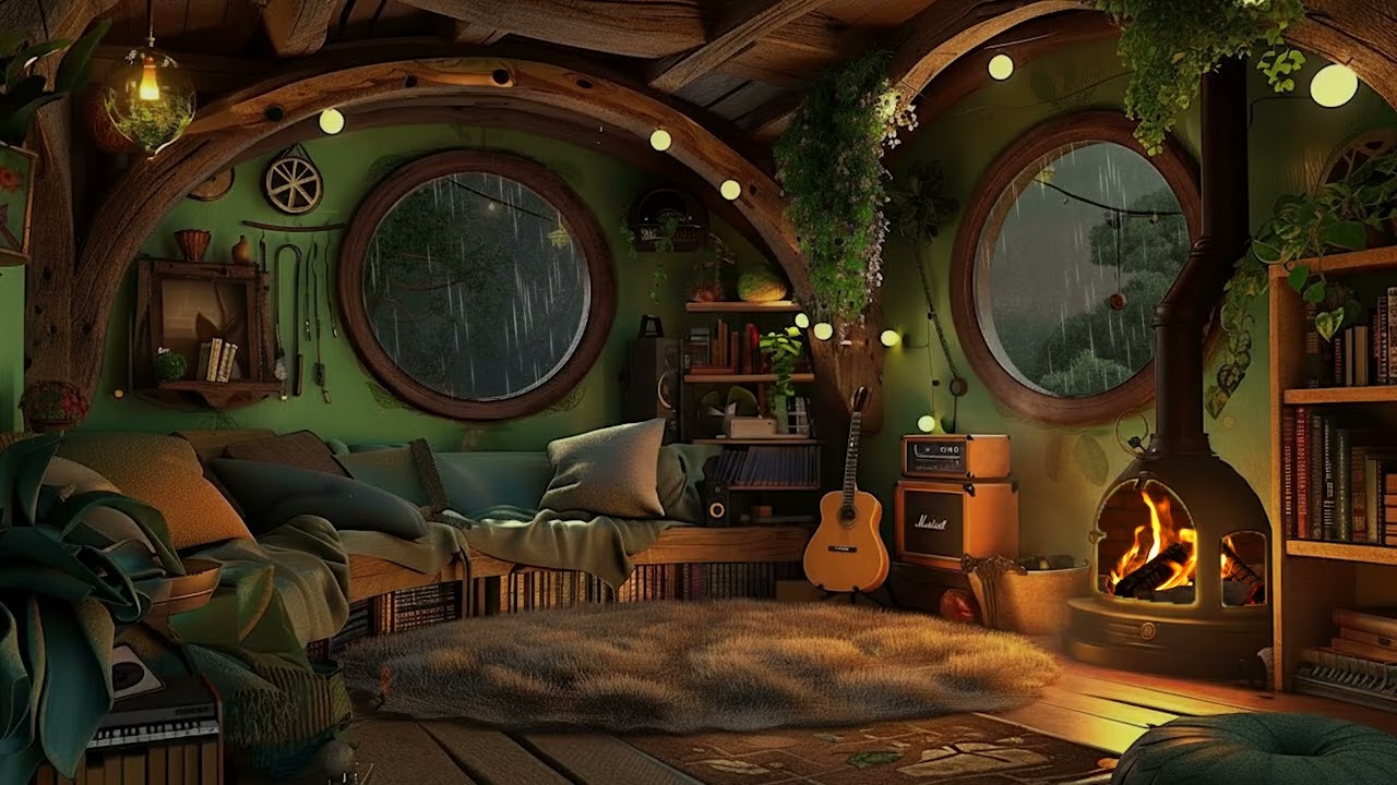 Cozy Kyoto Pagoda Rain Study 🌧️ Deep Focus & Relaxation | Japanese Temple Ambience (No Music)