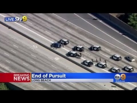 Pursuit Suspect Taken Into Custody On Long Beach Highway - YouTube