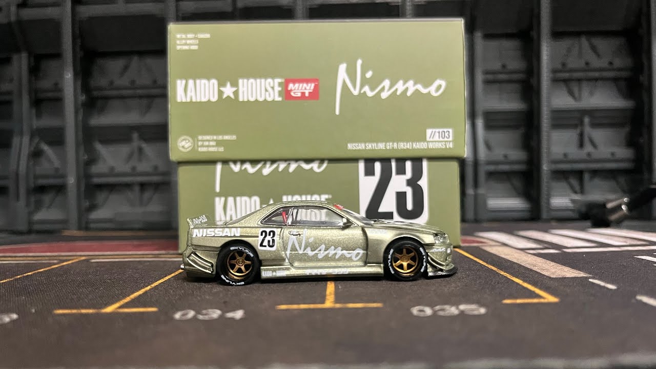 MiniGT Kaidohouse Nismo Jade Green Nissan GTR SKYLINE R34 V4 //103