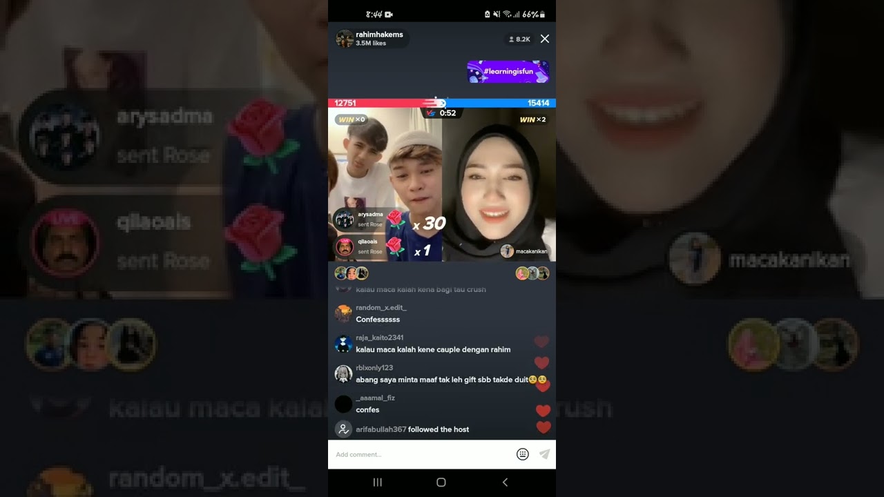 TIKTOK LIVE RAHIM & MARSYA (rahim kasi hint dekat marsya 😱😉)