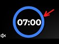 The Most Sleek 7 minute Countdown Timer | Black background, No sound
