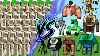 Golems Army vs All Mutant Mobs | Minecraft Golems And Different Mobs Minecraft Mod Mutants