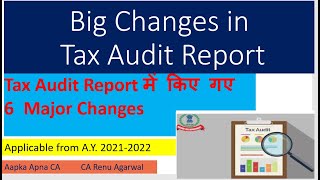 Information 6 Major Changes in Tax Audit Report,  Audit Report can be revised, Big Update for Taxpayers, AY21-22 News