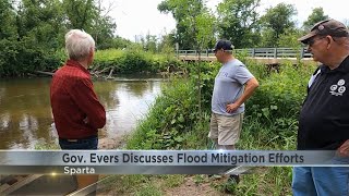 Gov. Evers stops in Sparta to discuss flood mitigation