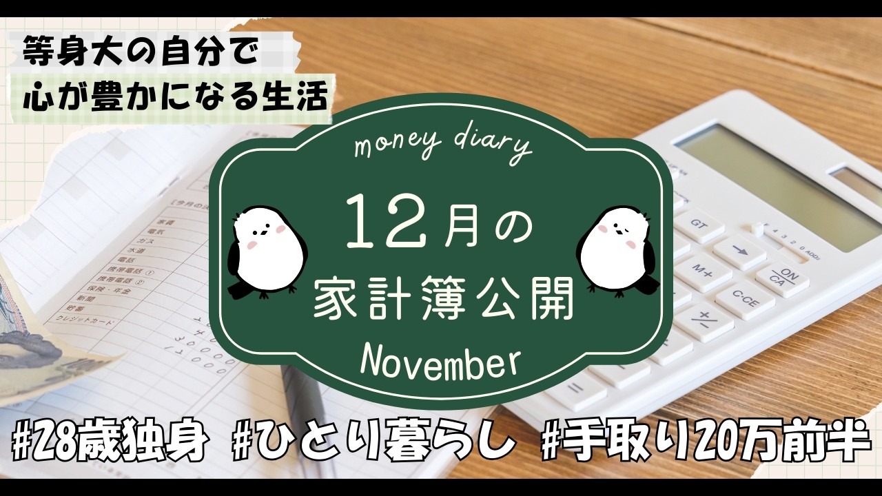 【12月家計簿】音声あり！/賞与のおかげで大黒字！/業務スーパーの中華野菜ミックスで焼きそばを調理