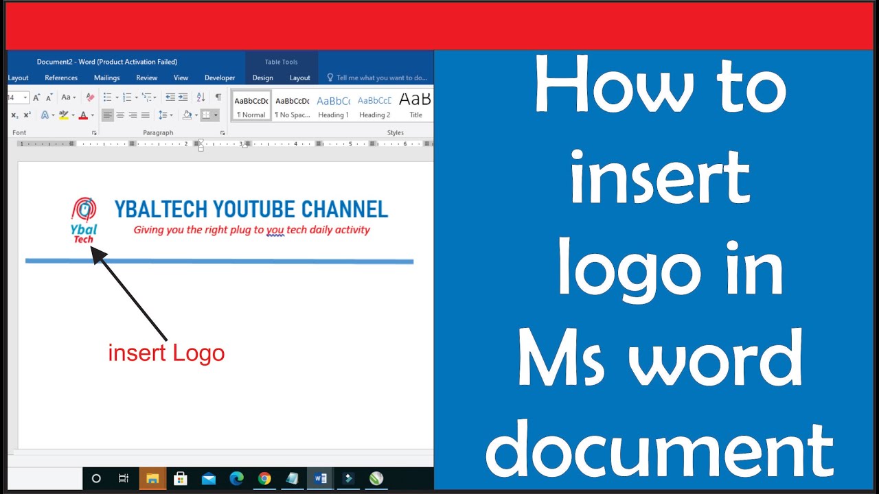 How to Insert Logo in Word Document: Inserting a logo in Microsoft Word  documents - YouTube