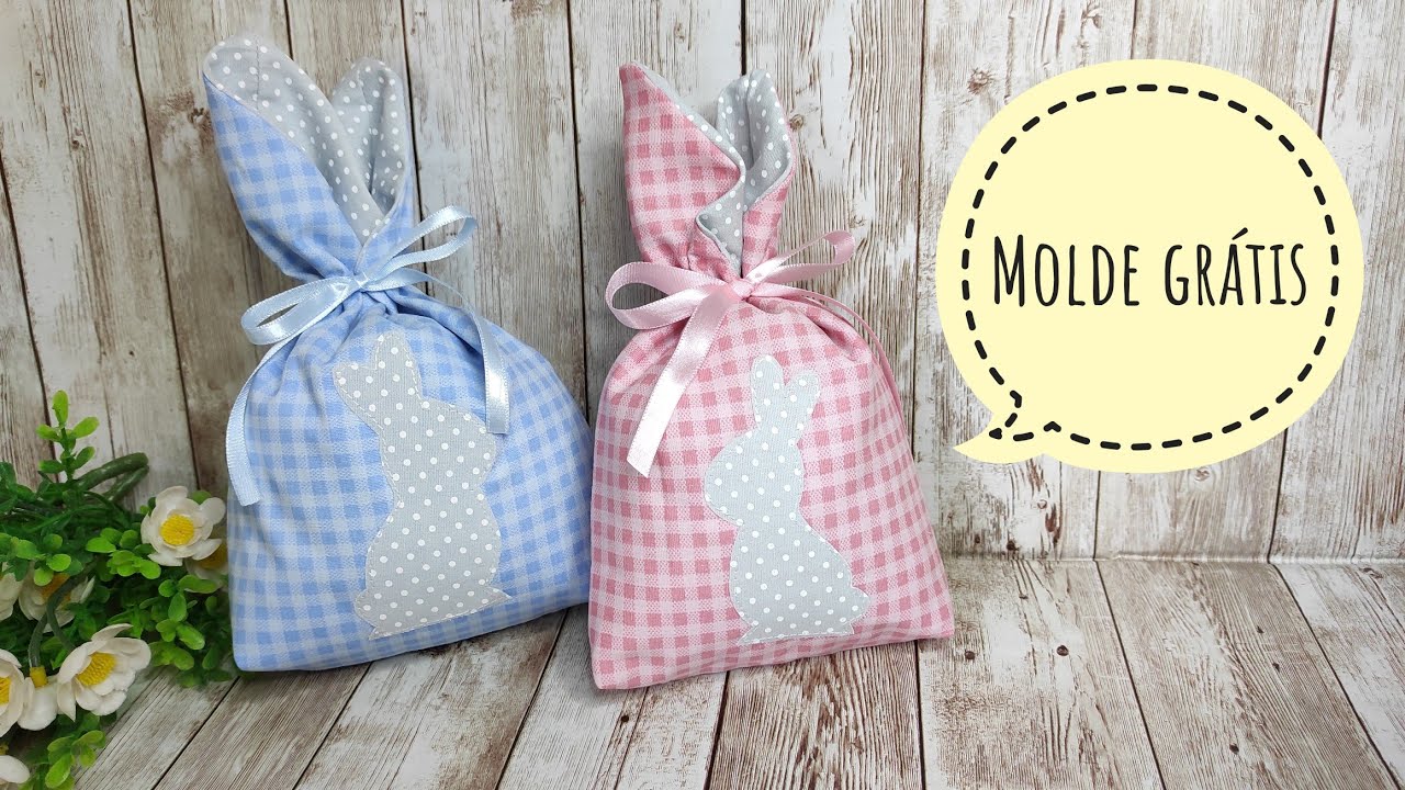 Очень милый тканевый мешочек на Пасху с рисунком