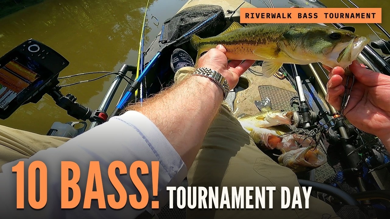10 Bass in the Riverwalk Bass Tournament! | Kayak Bass Fishing
