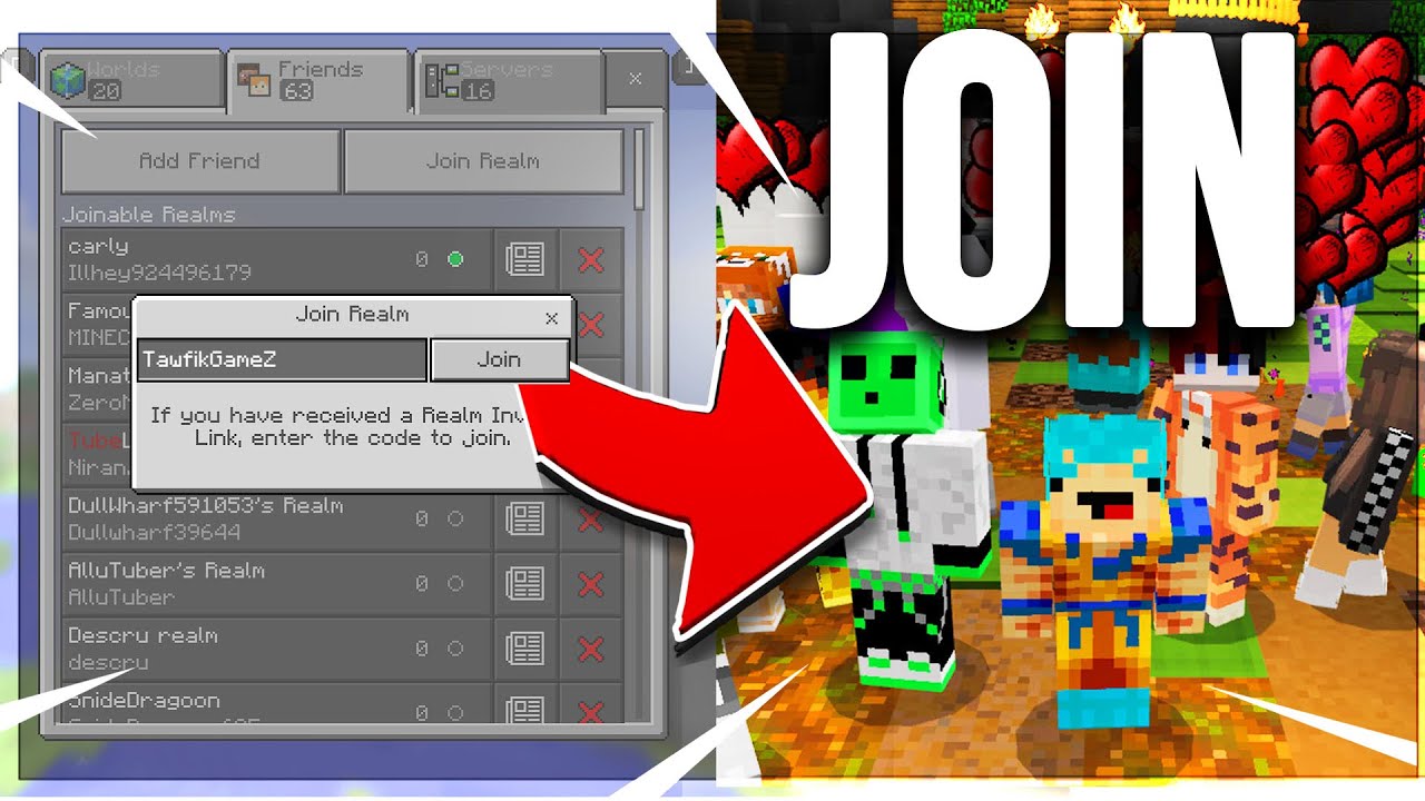 JOIN MY MINECRAFT BEDROCK REALM! (REALM CODE AND LINK)-[1.16+] - YouTube