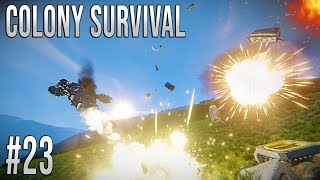 Space Engineers - Colony Survival Ep #23 - STEALING THE GUNSHIP!
