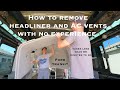 How to Remove Headliner & AC Vents Ford Transit Passenger Van