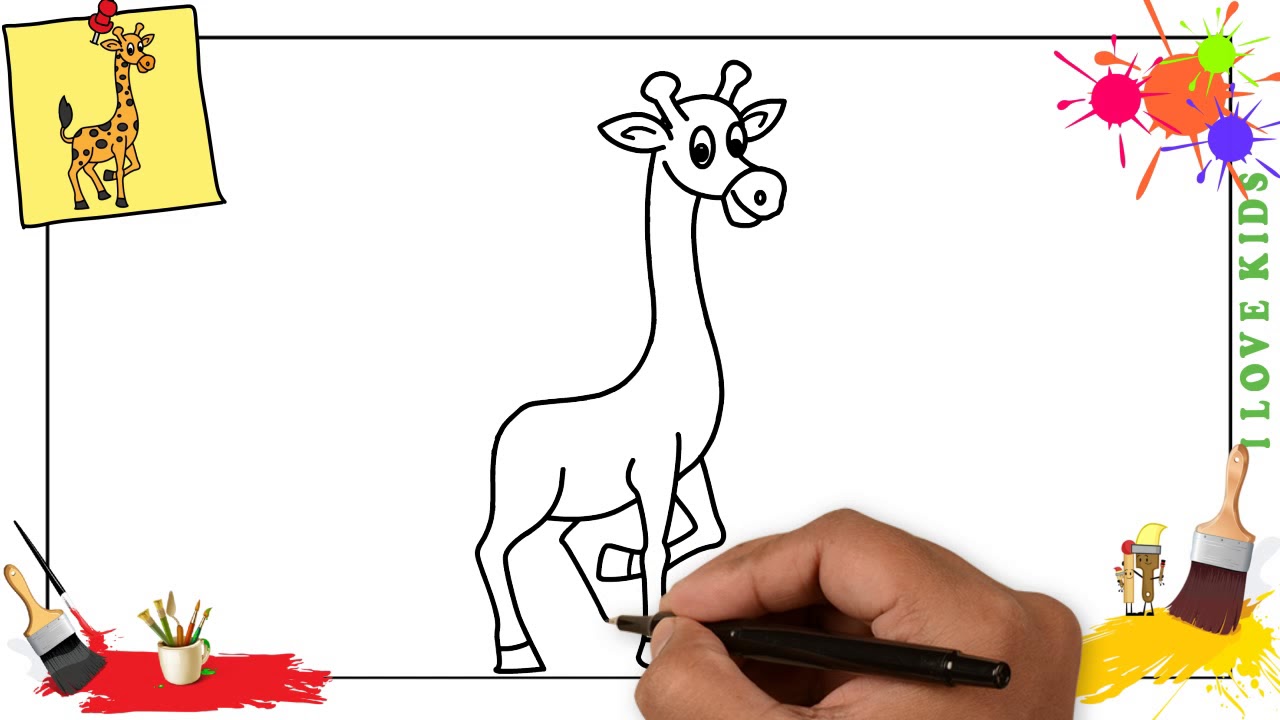 Beginner Giraffe Easy Drawing