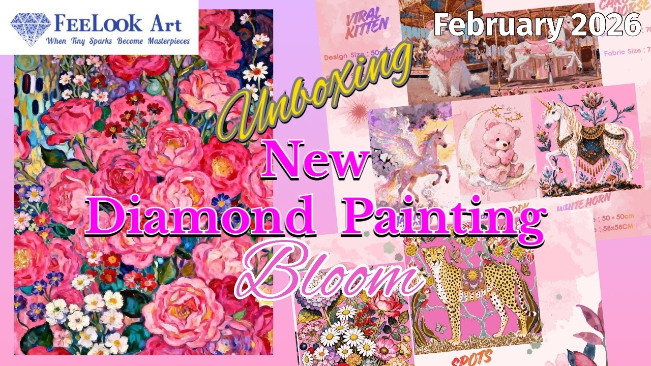 Новая алмазная живопись «Цветущий роман в розовых тонах» #feelookart
