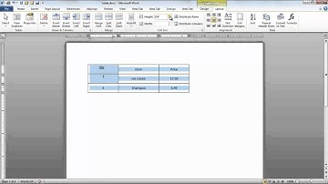 How to modify tables in Microsoft Word 2010