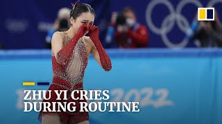 Tears and online criticism as China’s US-born skater Zhu Yi falters in another Olympic routine