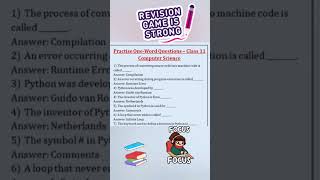 “Class 11 CS Important One Word Questions for revision”