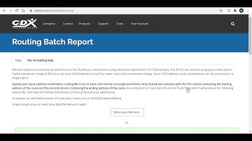 Web Based Bulk Routing and Driving Distance Tool
