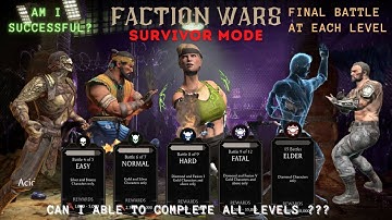 MK Mobile. Faction Wars Survivor Mode + All Level Final Battle + Season Rewards.