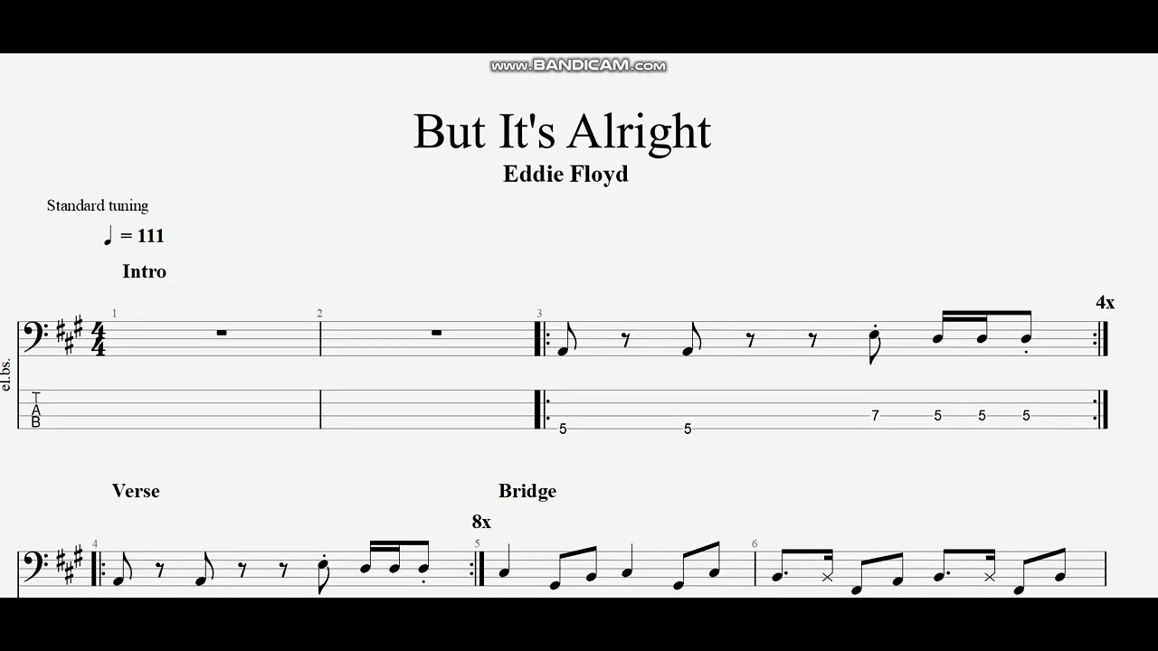 Eddie Floyd But It s Alright bass Tab YouTube Eddie floyd but it s alright bass tab youtube