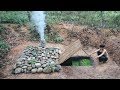 Building The Most Secret Underground Stone House By Ancient Skill